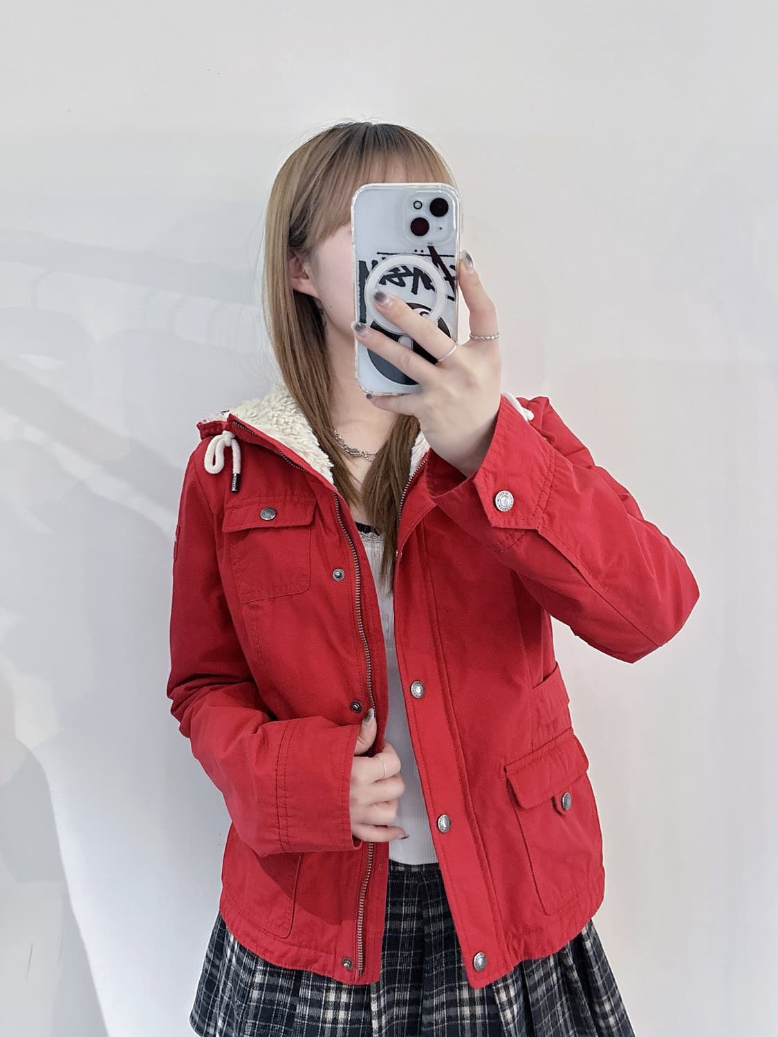 아베크롬비 레드 양털 후드 자켓 상품이미지1