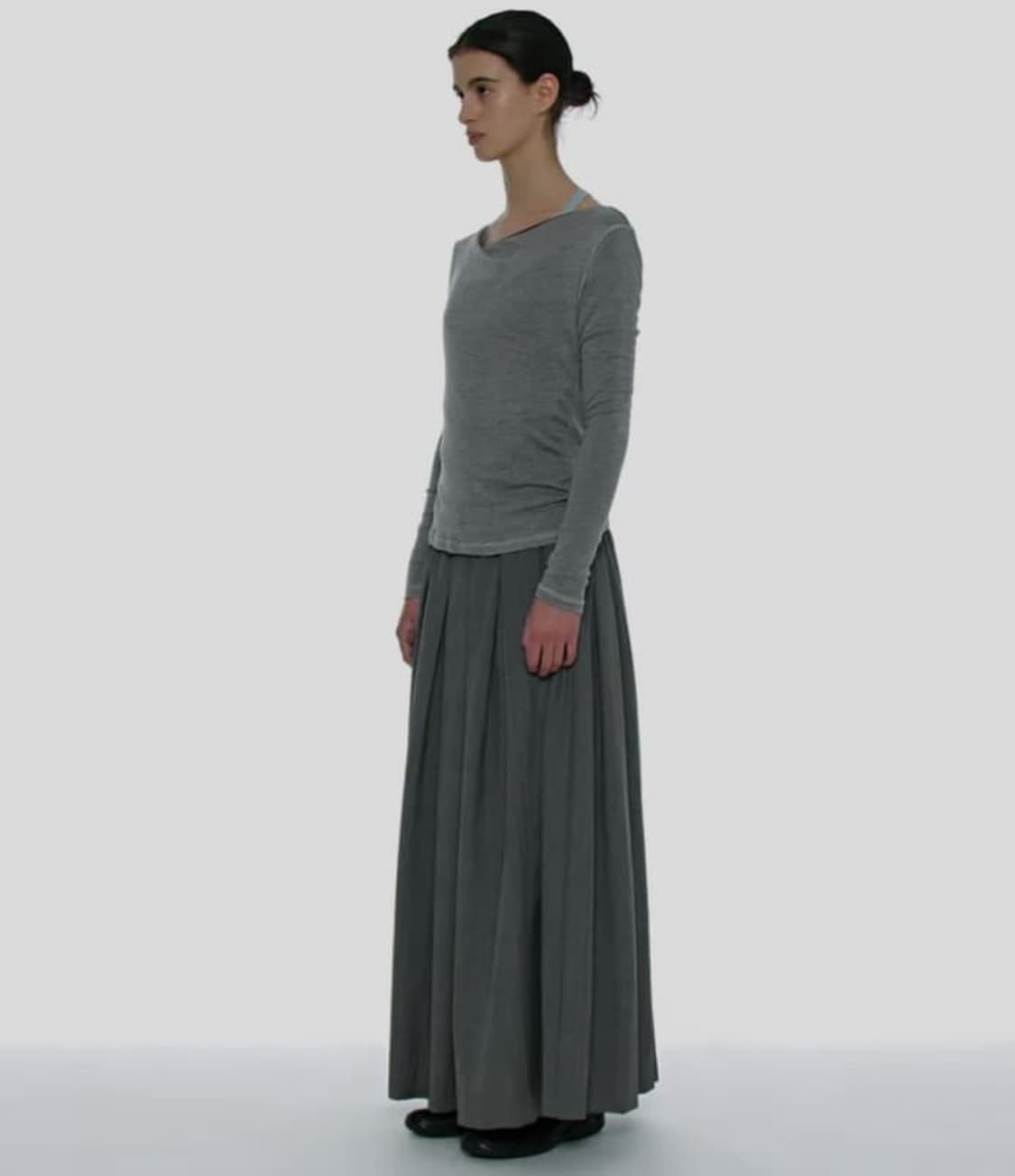 파르티멘토우먼 CUT OFF GATHERING 플리츠 스커트  상품이미지2