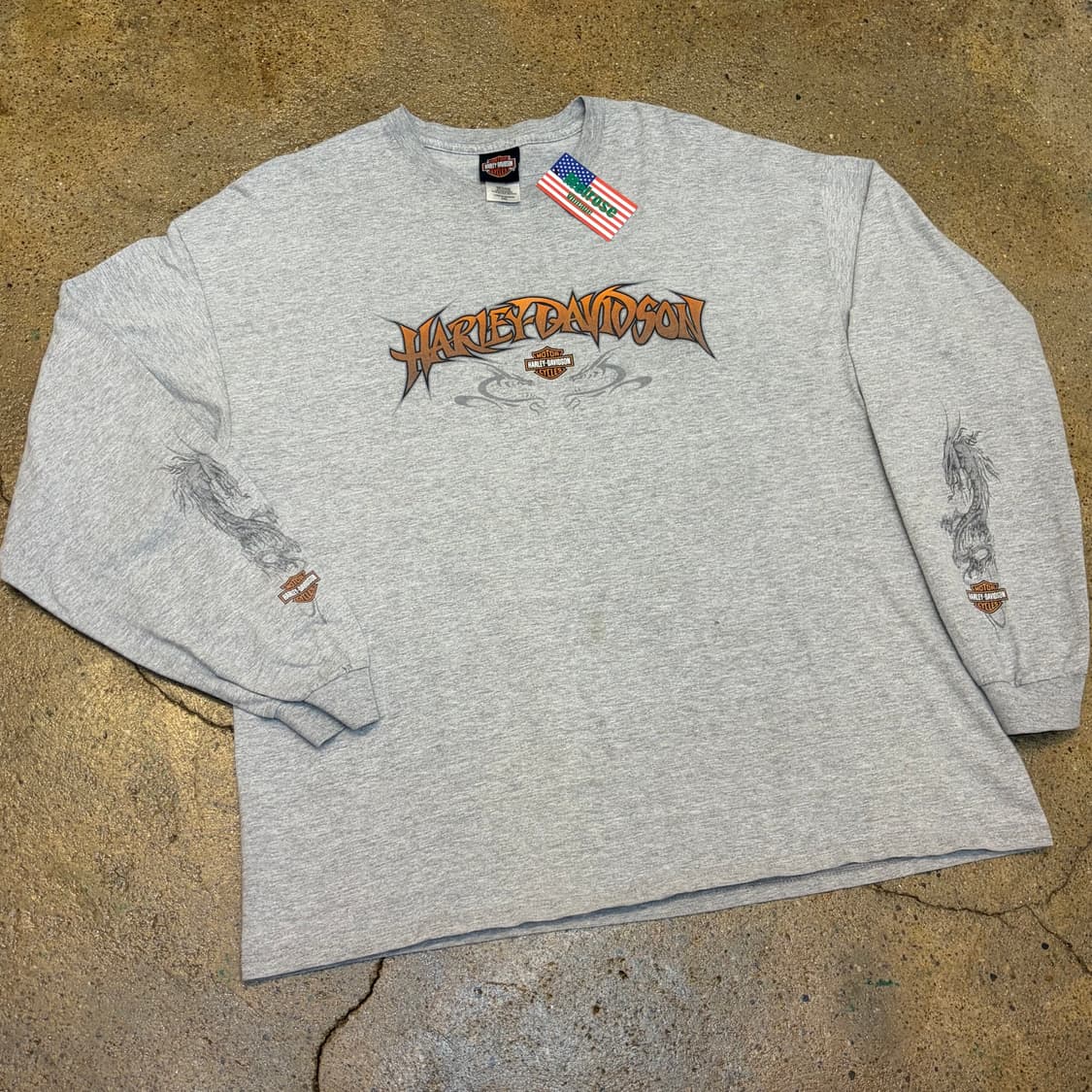 미국 빈티지 할리데이비슨 알라스카 롱슬리브 긴팔티 상품이미지2