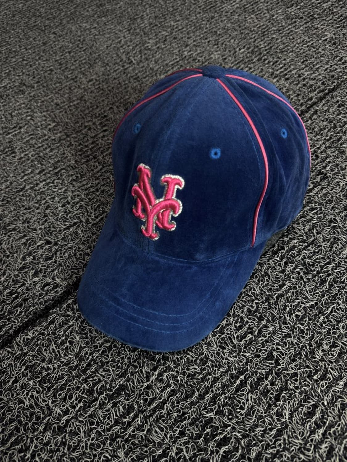 00s MLB 올드스쿨 뉴욕 메츠 벨벳 베이스볼 캡 상품이미지2