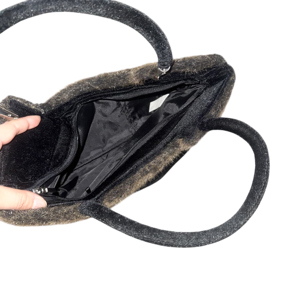 Black/brown fur handbag 상품이미지4