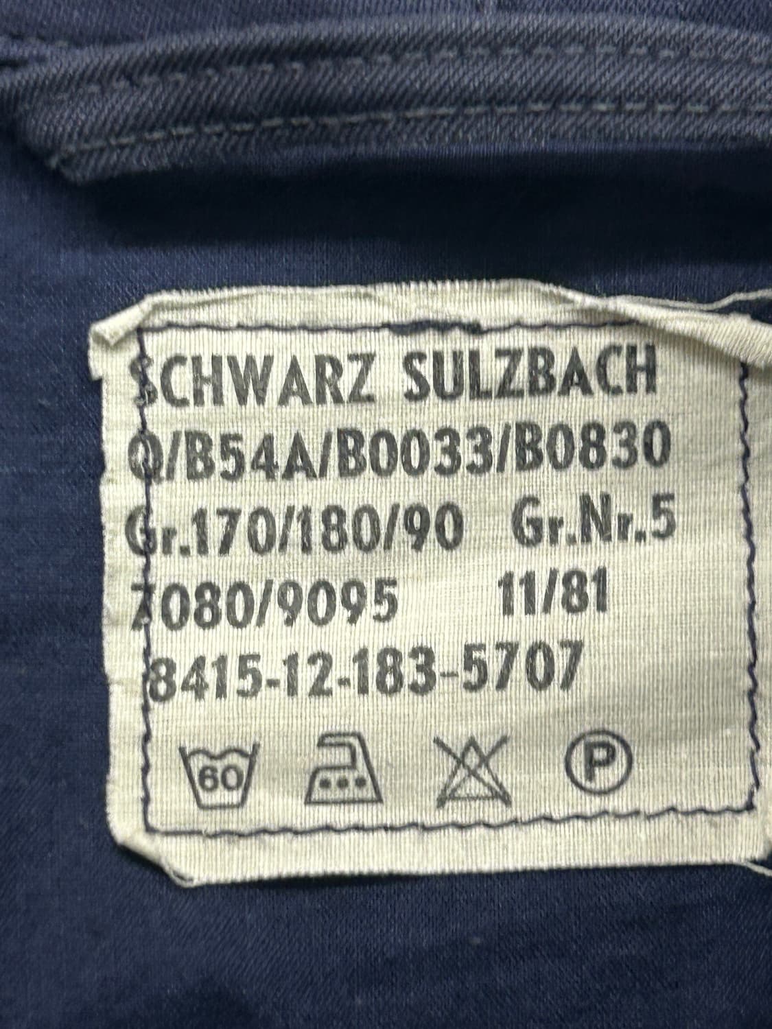 80s 네이비 컬러 독일군 야상 필드 자켓 상품이미지4