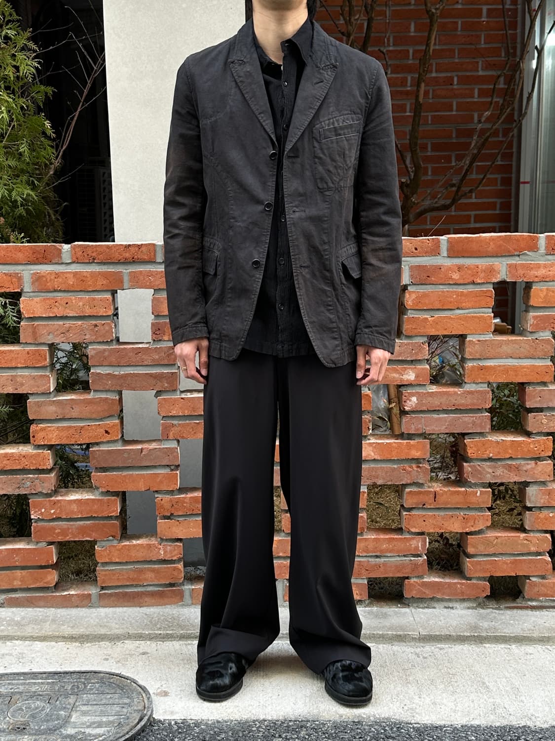 00's 꼼데가르송 옴므 하드페이딩 워크 자켓 꼼데 블레이저 상품이미지2