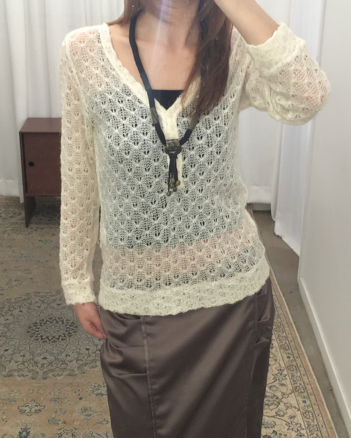 아이보리 크로쉐 니트 상품이미지4