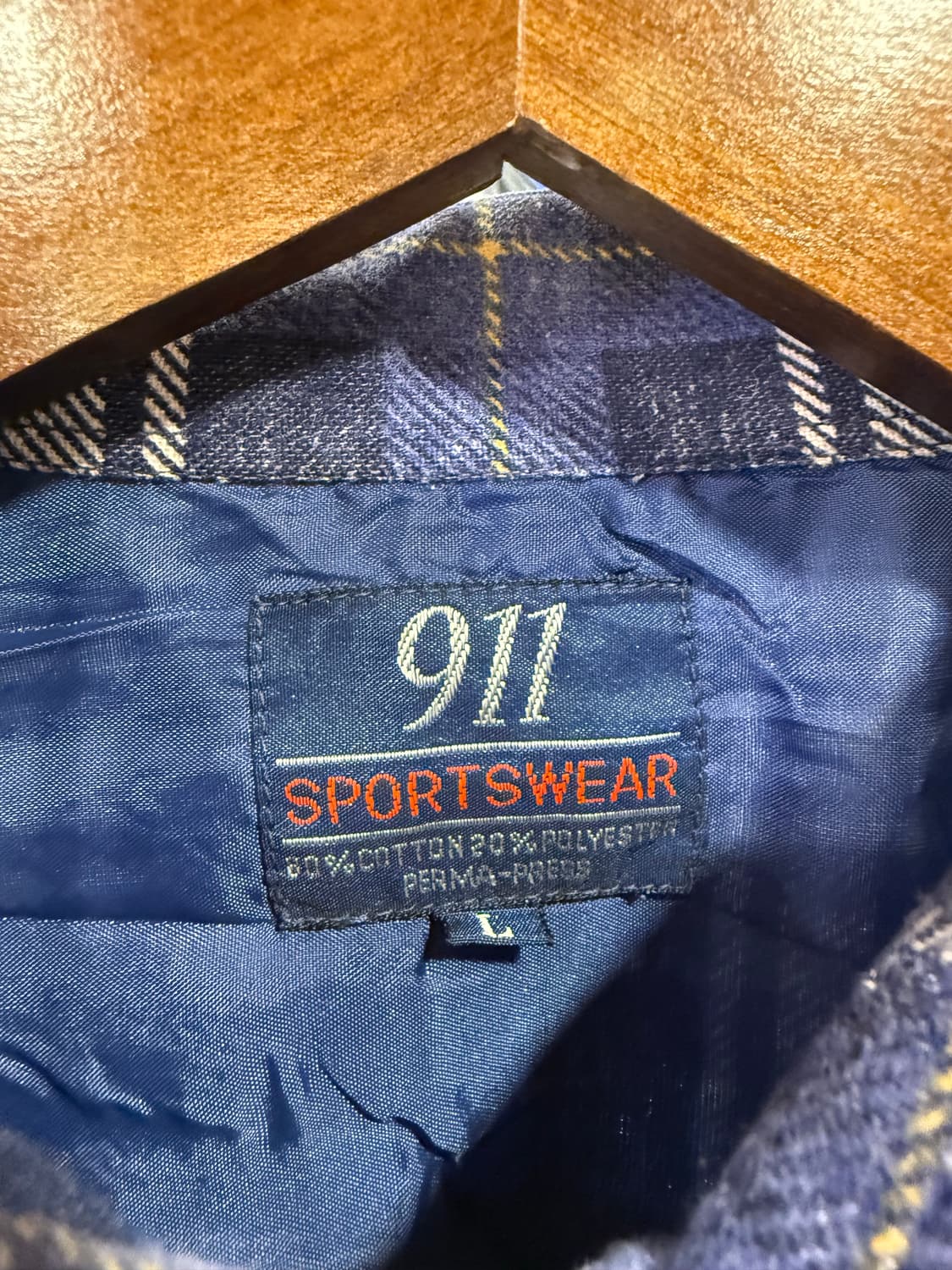 911스포츠웨어 네이비 플란넬 체크셔츠  상품이미지2