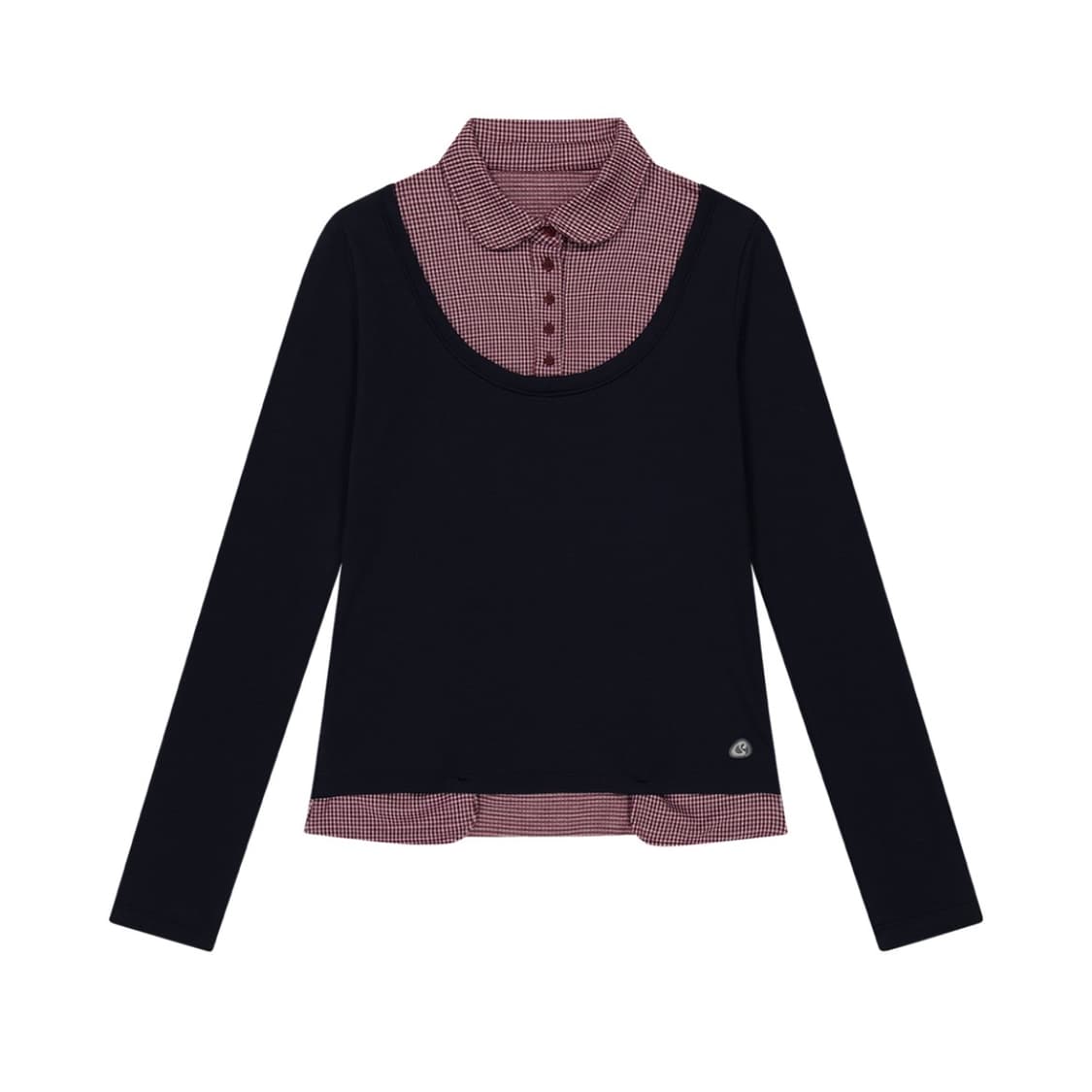 코이세이오 리버서블 칼라 롱슬리브 네이비 상품이미지1