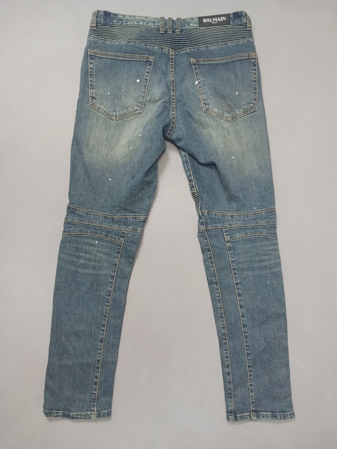 [34] 발망 화이트페인팅 바이커진 청바지 상품이미지7