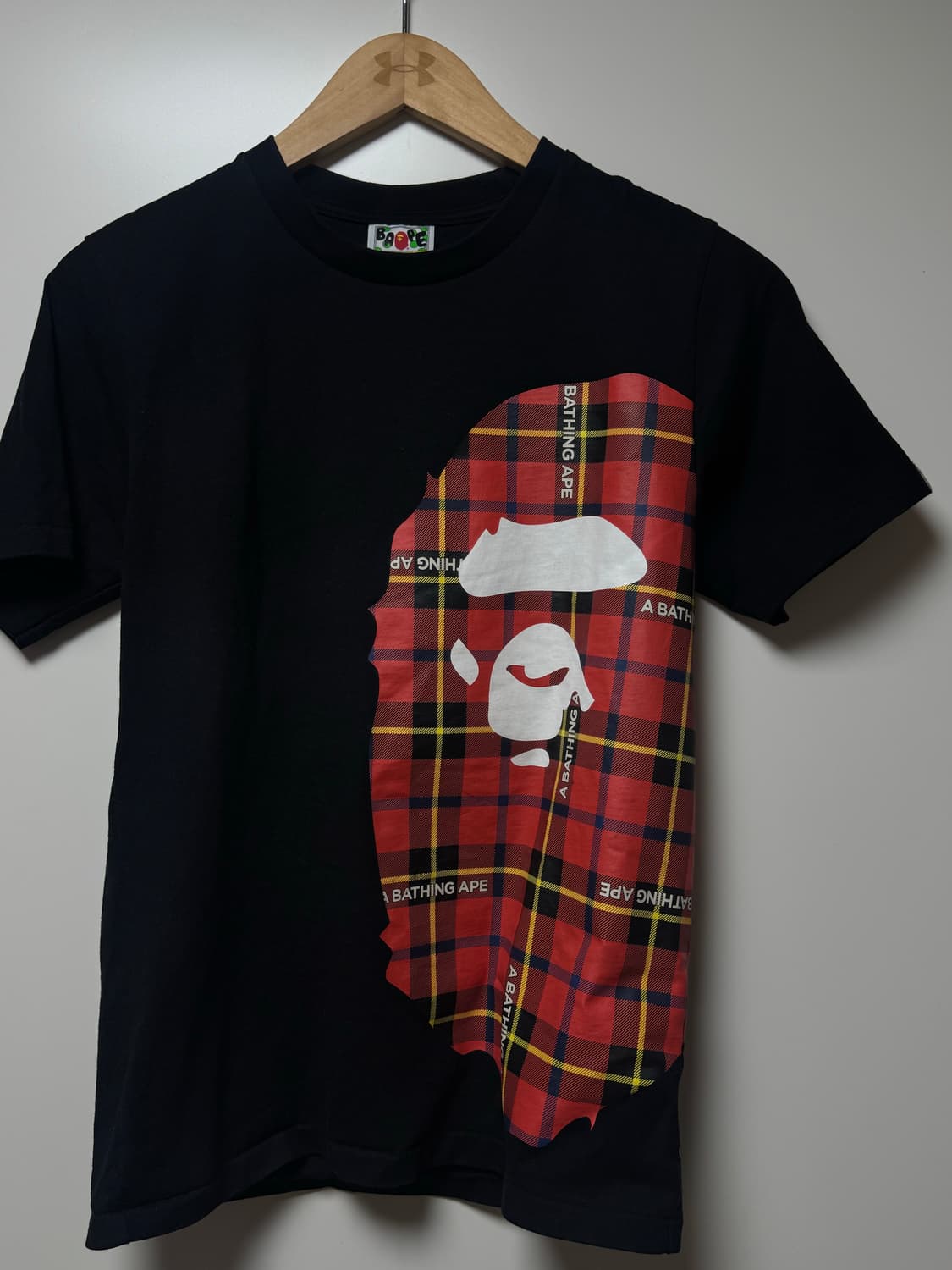 BAPE 베이프 체크 반팔 티셔츠 블랙 S 상품이미지1