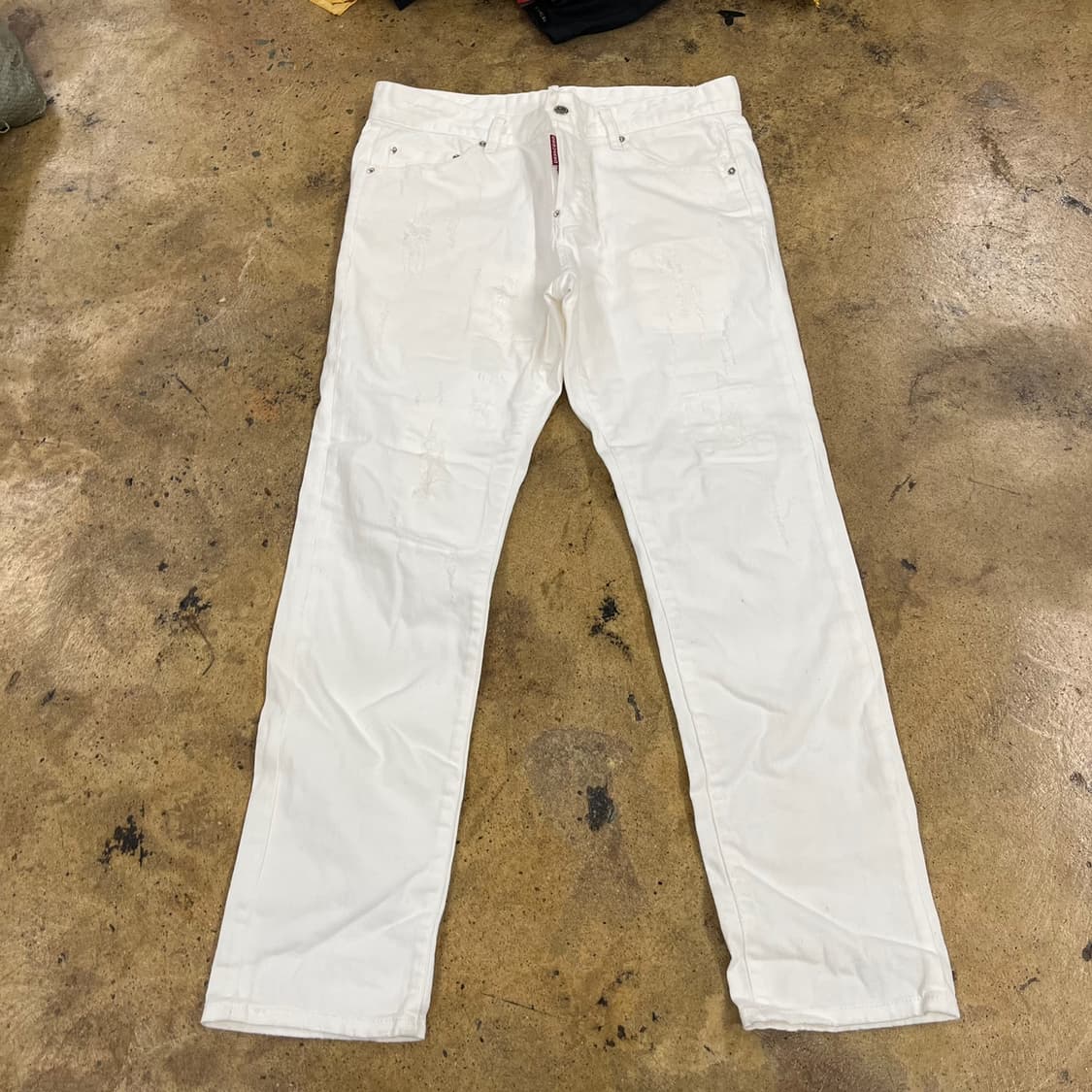 [정품/48] 디스퀘어드2 화이트 데미지 청바지 b17 상품이미지2