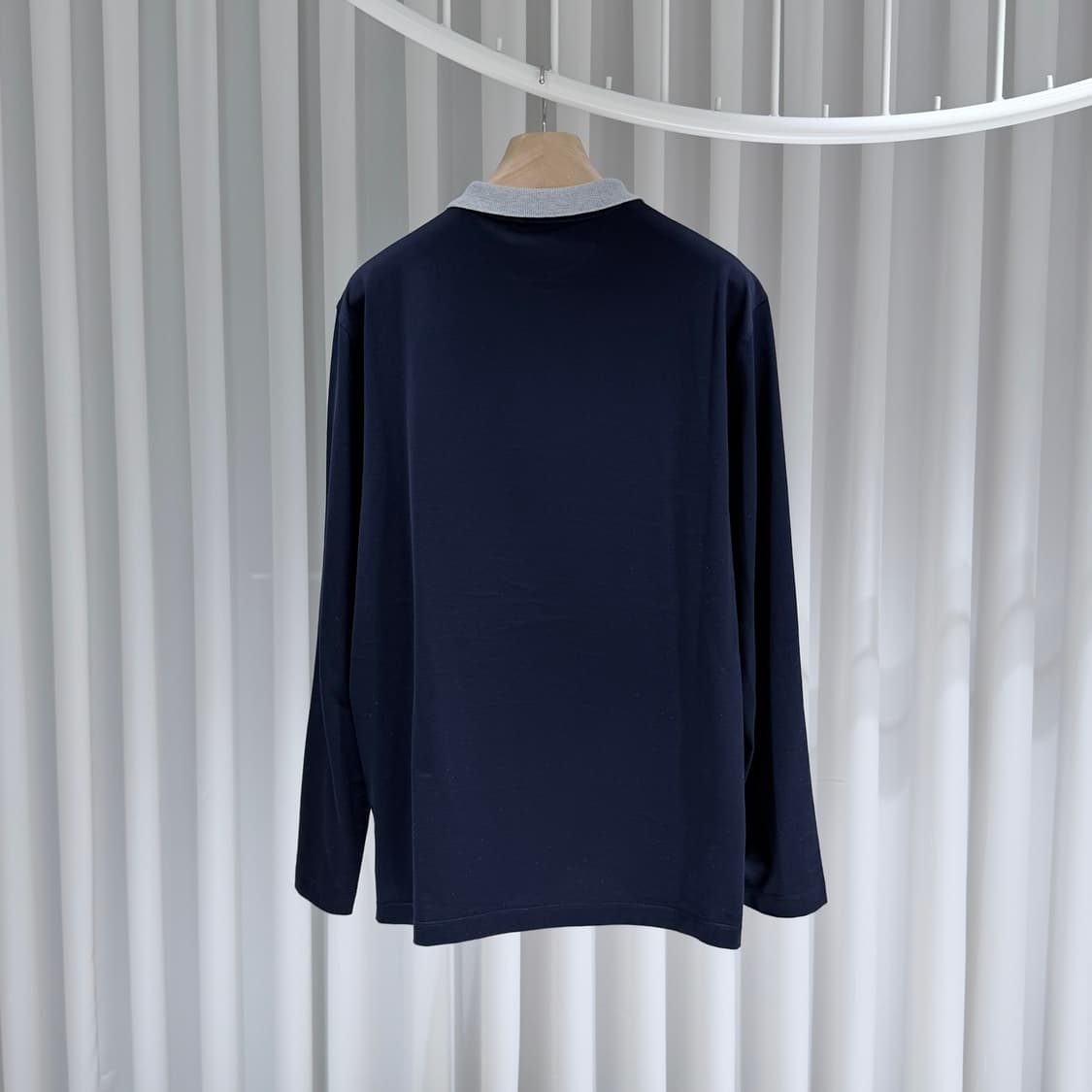 (A+/XL) / 브루넬로 쿠치넬리 로고 폴로 긴팔 셔츠 네이비 상품이미지5