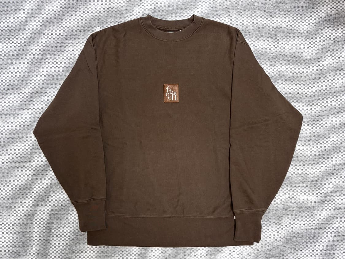 [M] 페치 로고 리버스위브 맨투맨(기모) 상품이미지1