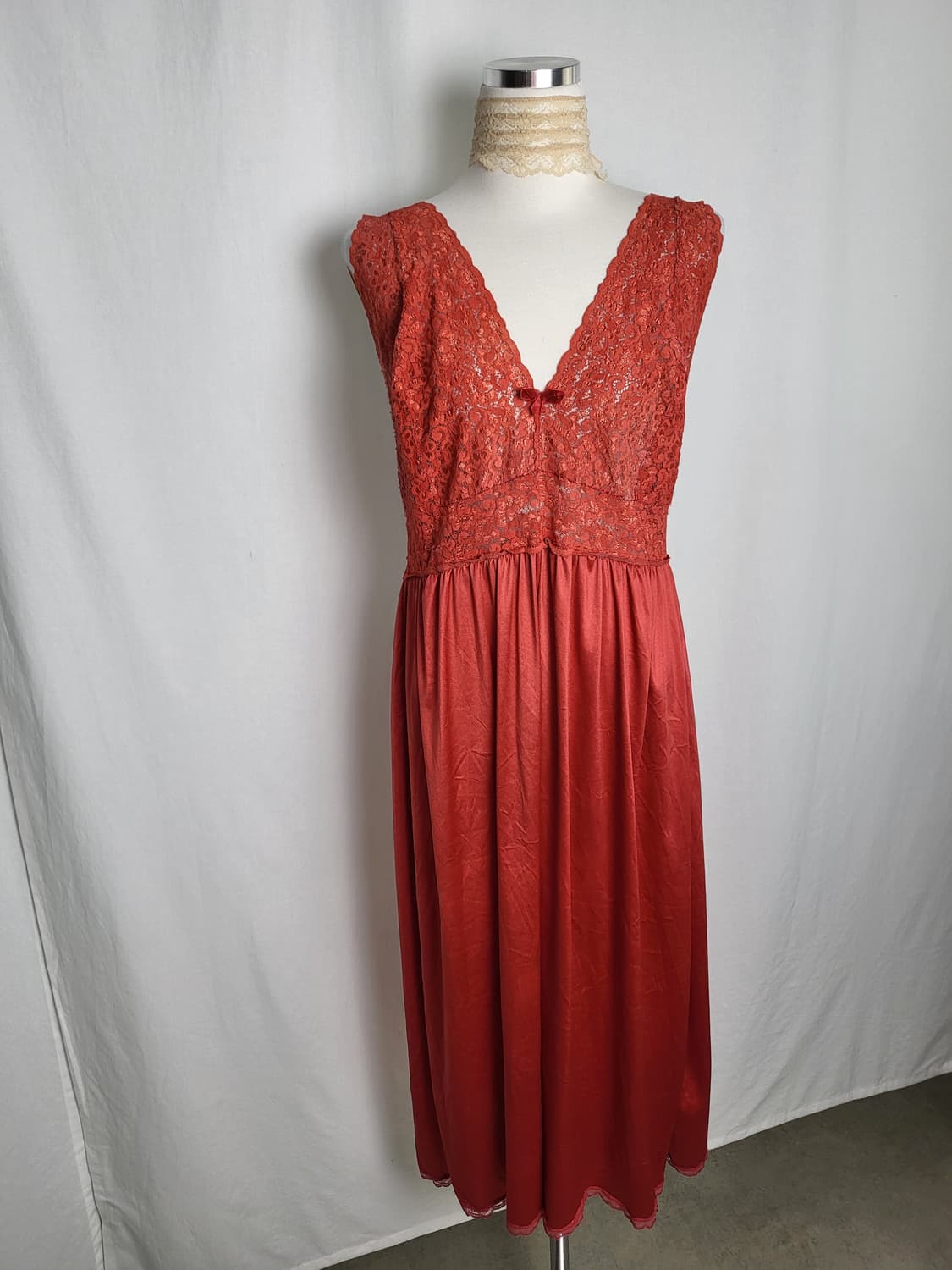 빈티지 딥 레드 슬립 드레스 상품이미지1