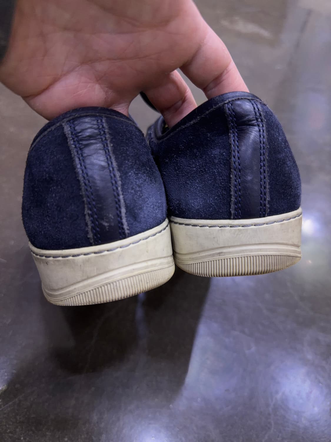 랑방 벨루어 스웨이드 스니커즈 네이비 블랙 6 사이즈 250 상품이미지7