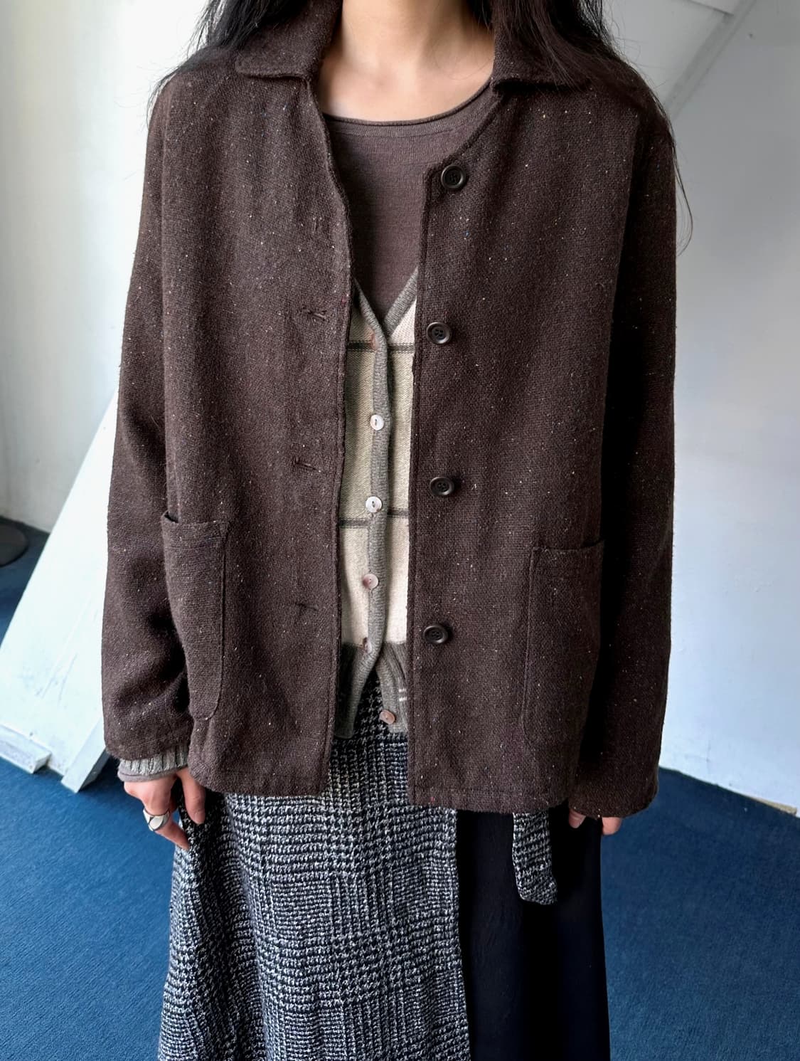 Tweed fabric design collar jacket 상품이미지8