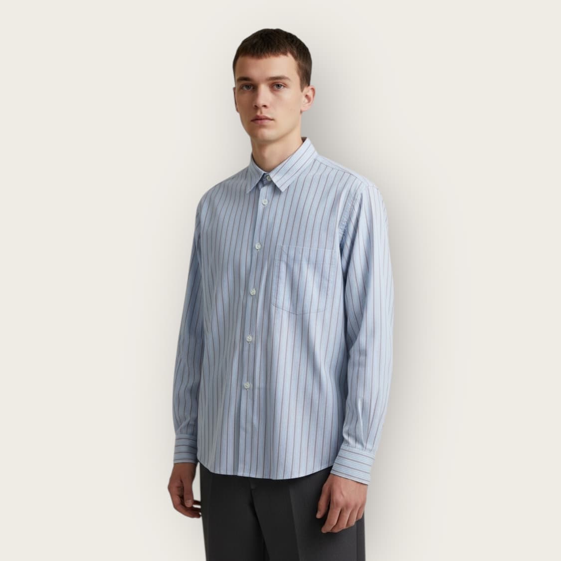 M/ 꼼데가르송 00s 포켓 스트라이프 코튼 셔츠 상품이미지1