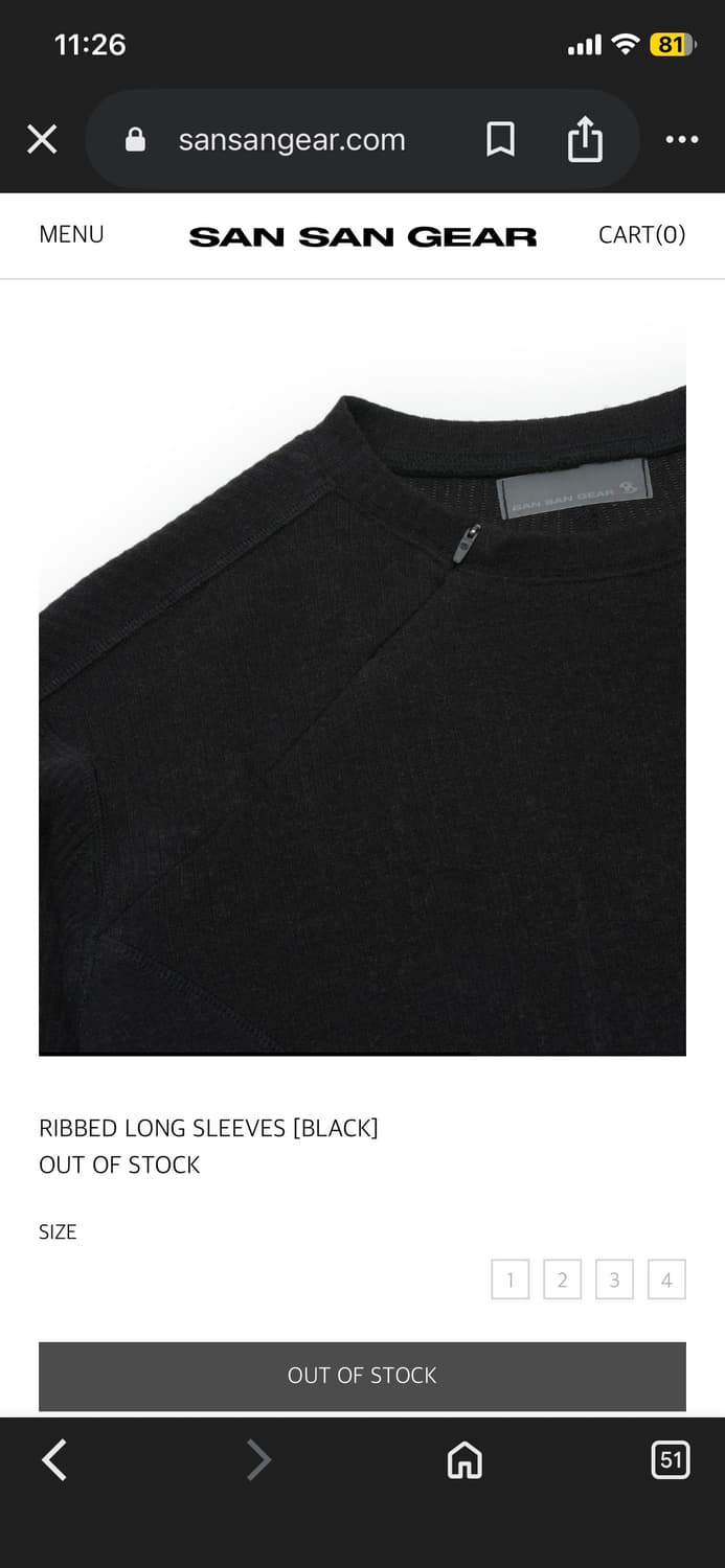 2 size) 산산기어 리브드 롱슬리브  상품이미지3