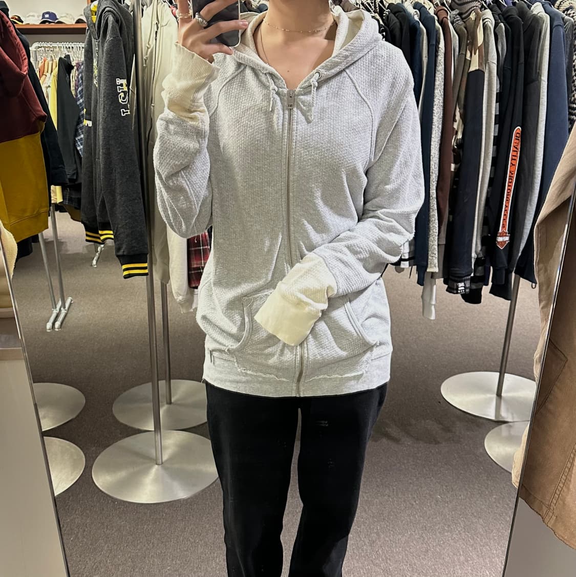 OS)DIESEL vintage 그레이 후드집업 상품이미지2