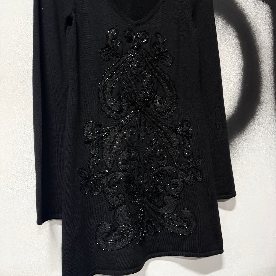 VTG 빈티지 빅 비즈 디테일 롱 니트 롱슬리브 상품이미지3