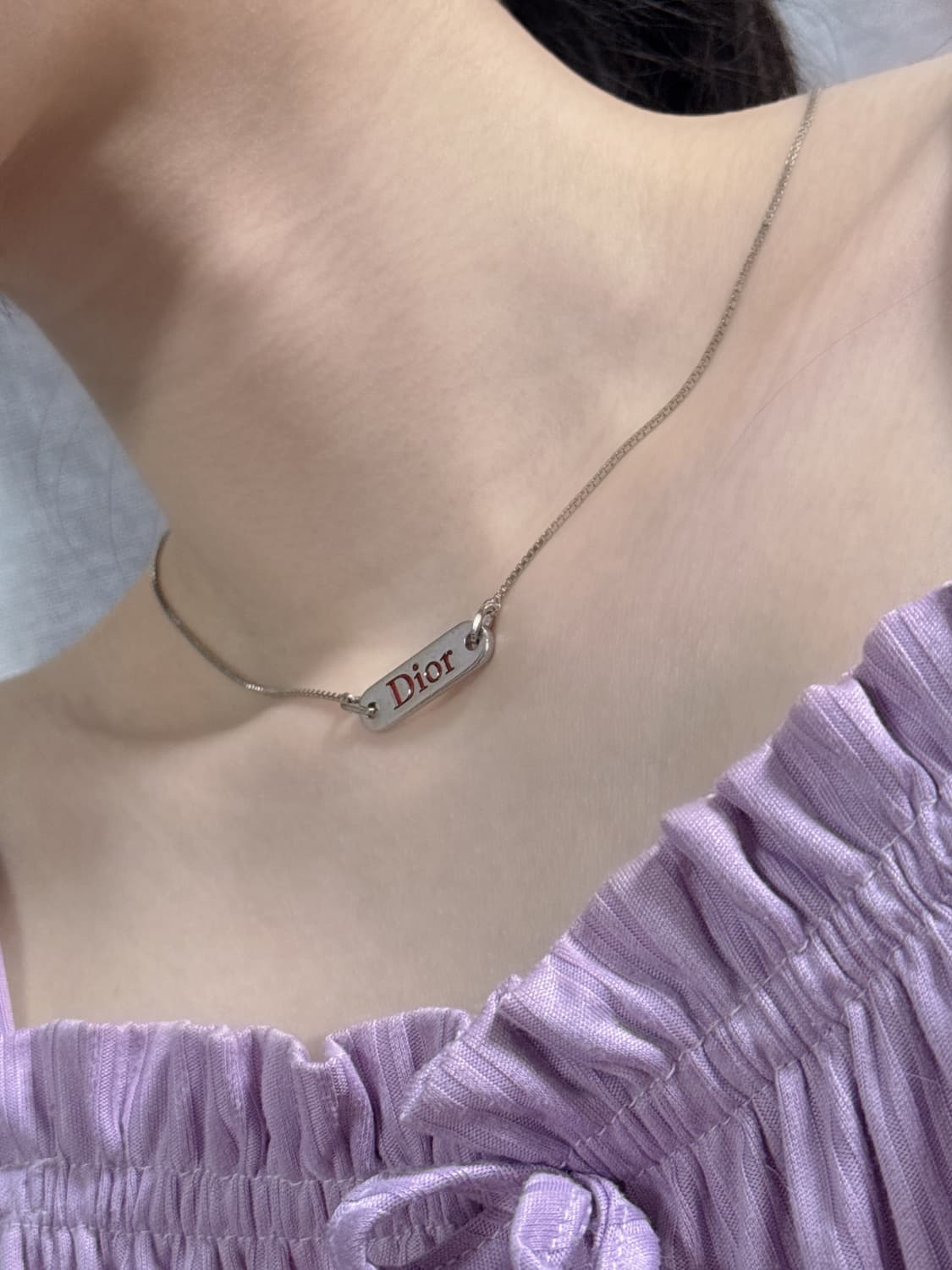 디올 Dior 은장 로고 바 목걸이 상품이미지1