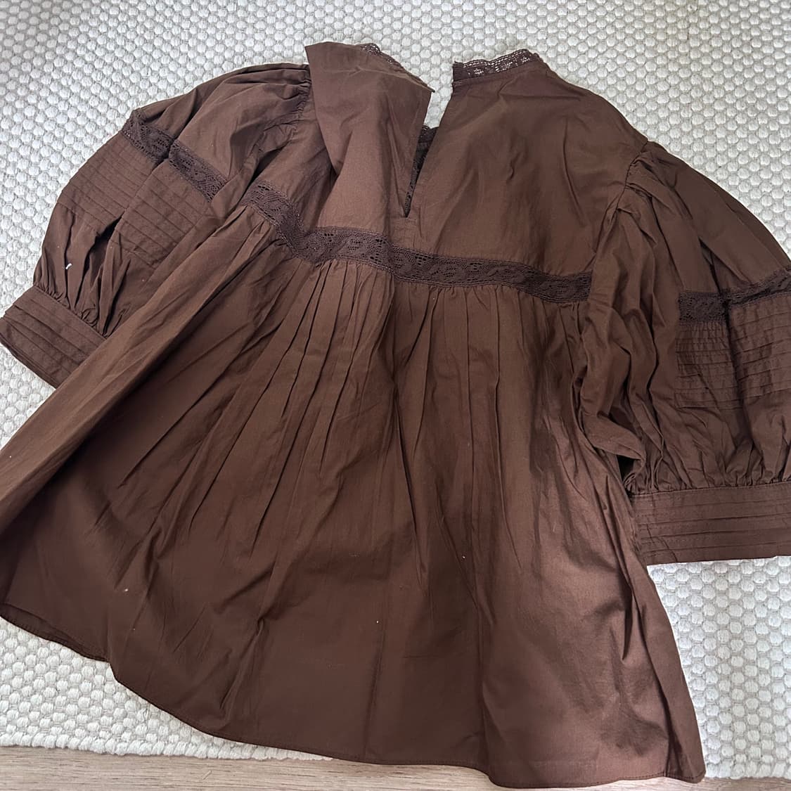 ZARA 레이스 블라우스 브라운 S(KR 55) 상품이미지2