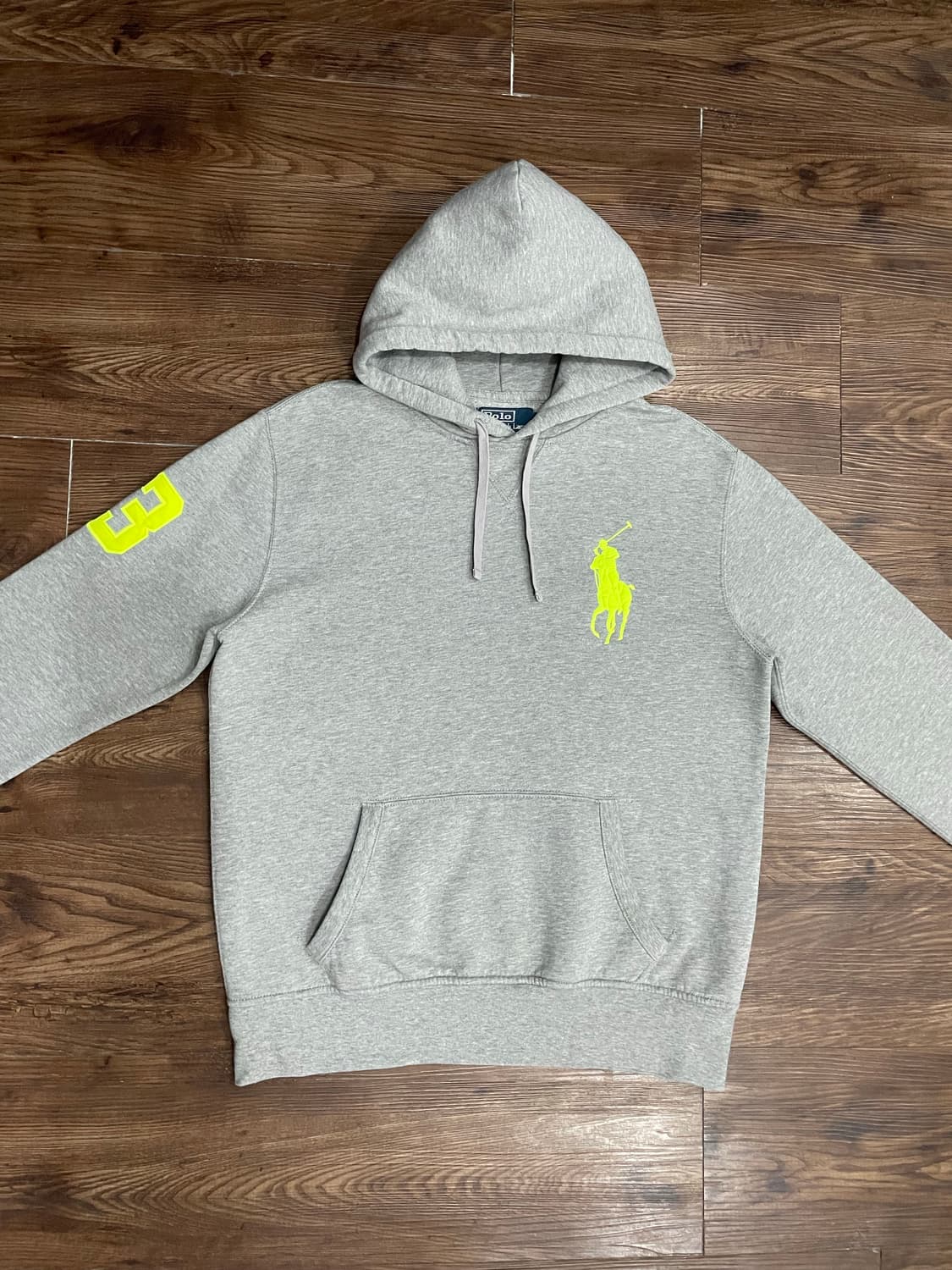 폴로 랄프로렌 빅포니 후드티 그레이 형광 상품이미지1
