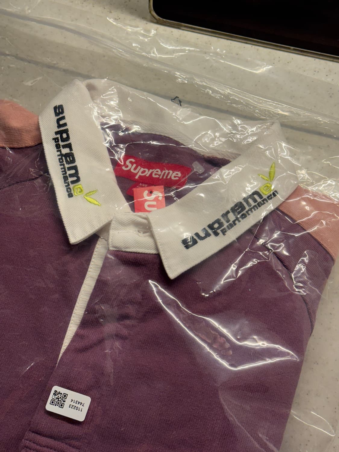 슈프림 체스트 스트라이프 럭비 퍼플 XXL 사이즈 판매합니다. 상품이미지5