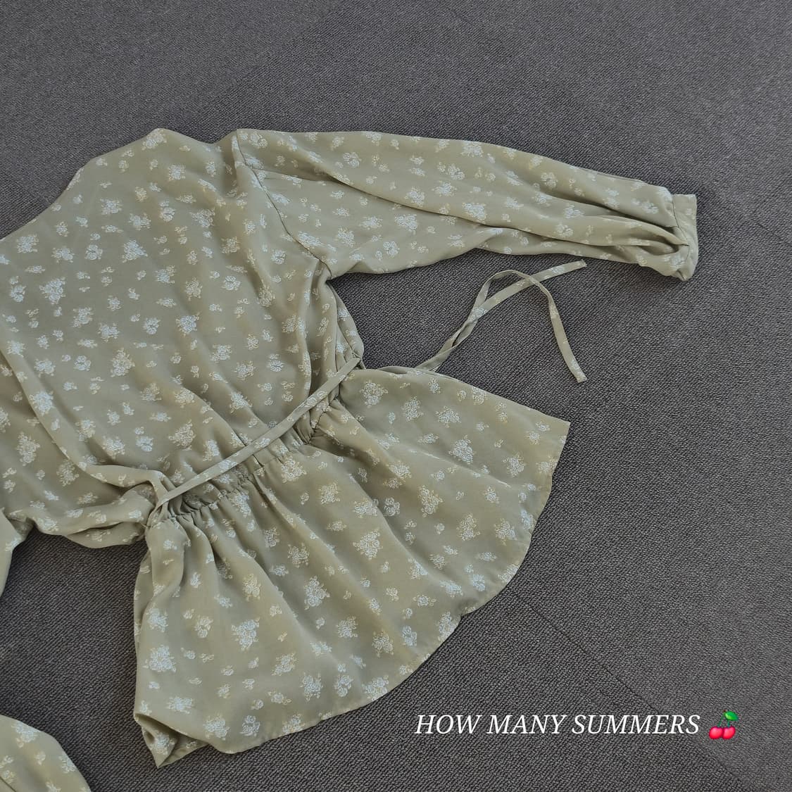 GU 블라우스 그린 패턴 상품이미지4