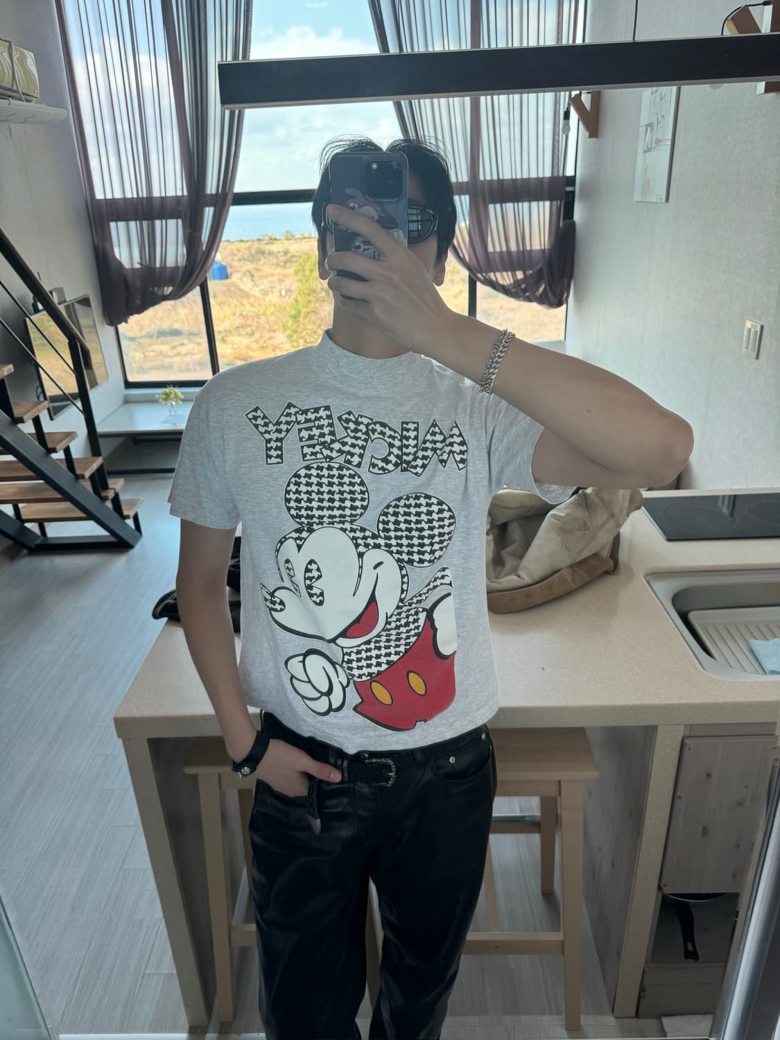 90s하운드투스 미키마우스 모크넥 티셔츠 상품이미지6