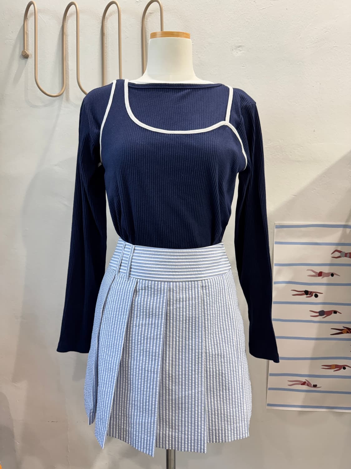 japan vintage 나시 레이어 골지크롭티 상품이미지2