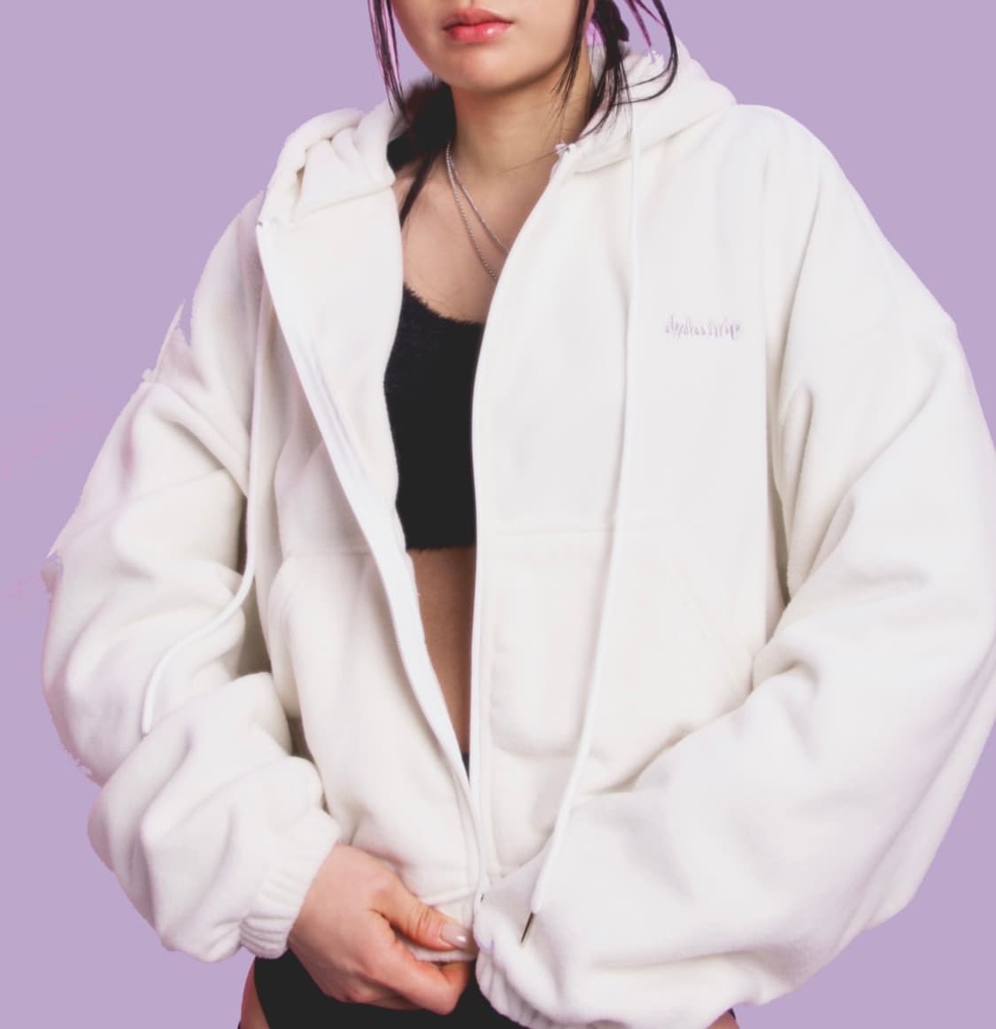 디와이도샵 pisces fleece zip up white 상품이미지2