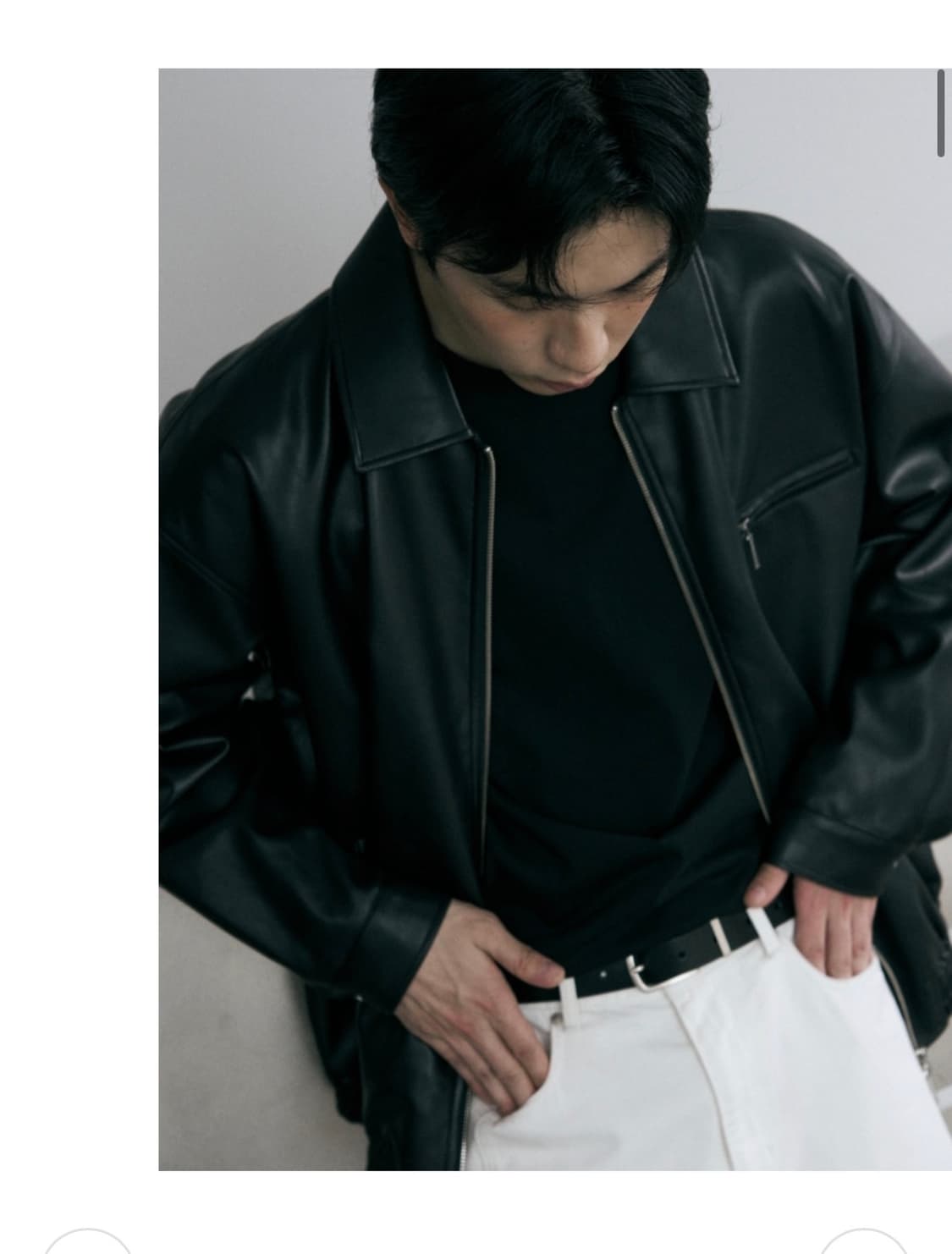 (새상품)(L) 레더리 레더 오버핏 블루종 자켓 [BLACK] 판매 상품이미지5