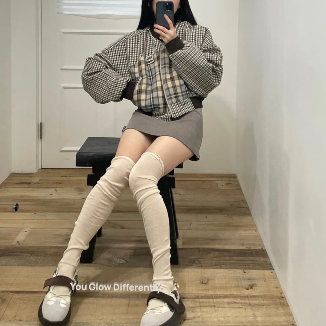 🔥주말까지🔥글로니 러셀 블루종 RUSSELL PLAID BLOUSON 상품이미지1