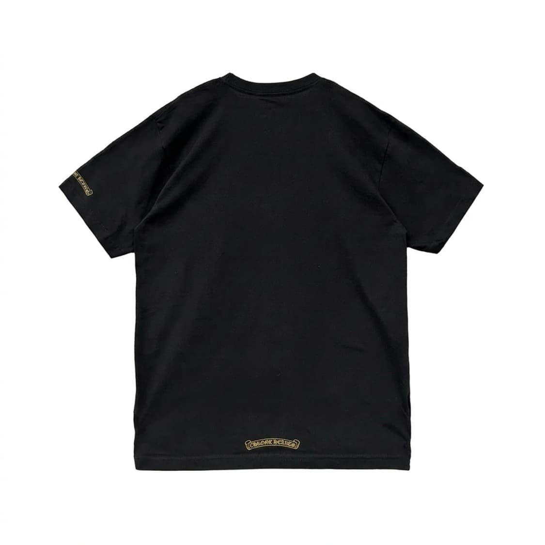 [XL] 크롬하츠 넥 스크립트 로고 숏슬리브 티셔츠 블랙 골드 상품이미지2