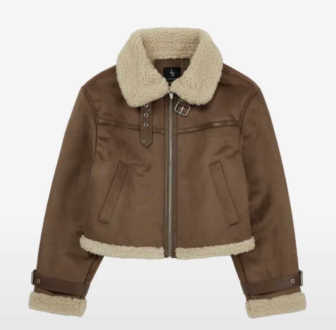 레더리 오블리크 스웨이드 무스탕 자켓 [BROWN] 상품이미지1