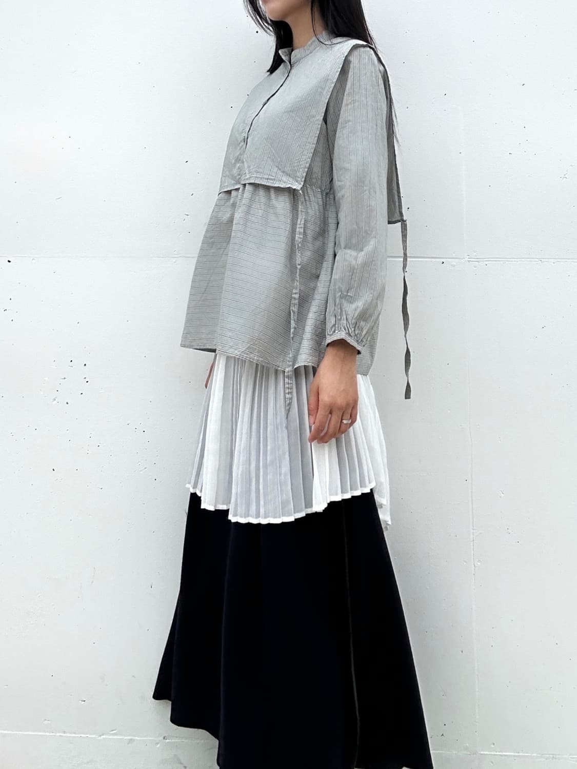 Liliane Burty Éclat wrap tie check blous 상품이미지2