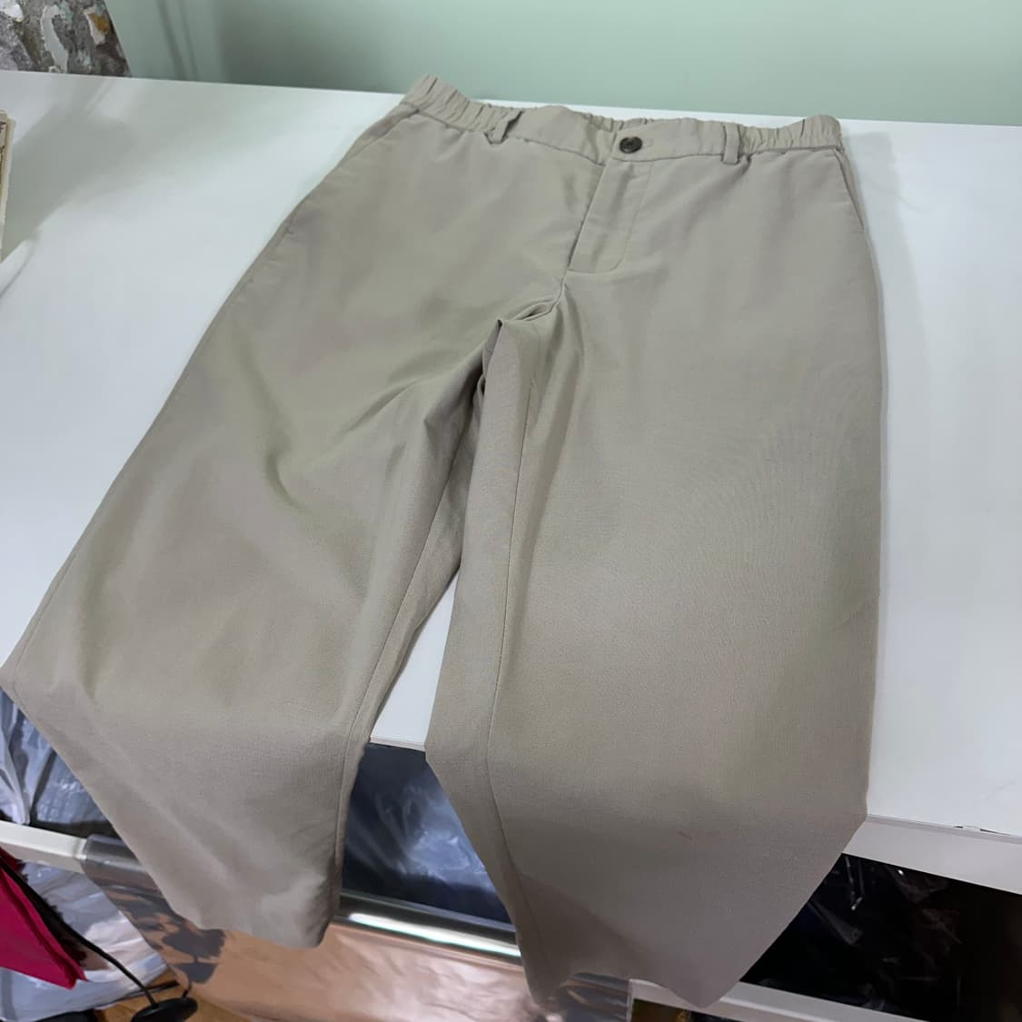 M 지오지아 베이지 루즈레귤러핏 밴딩 9부팬츠 상품이미지3