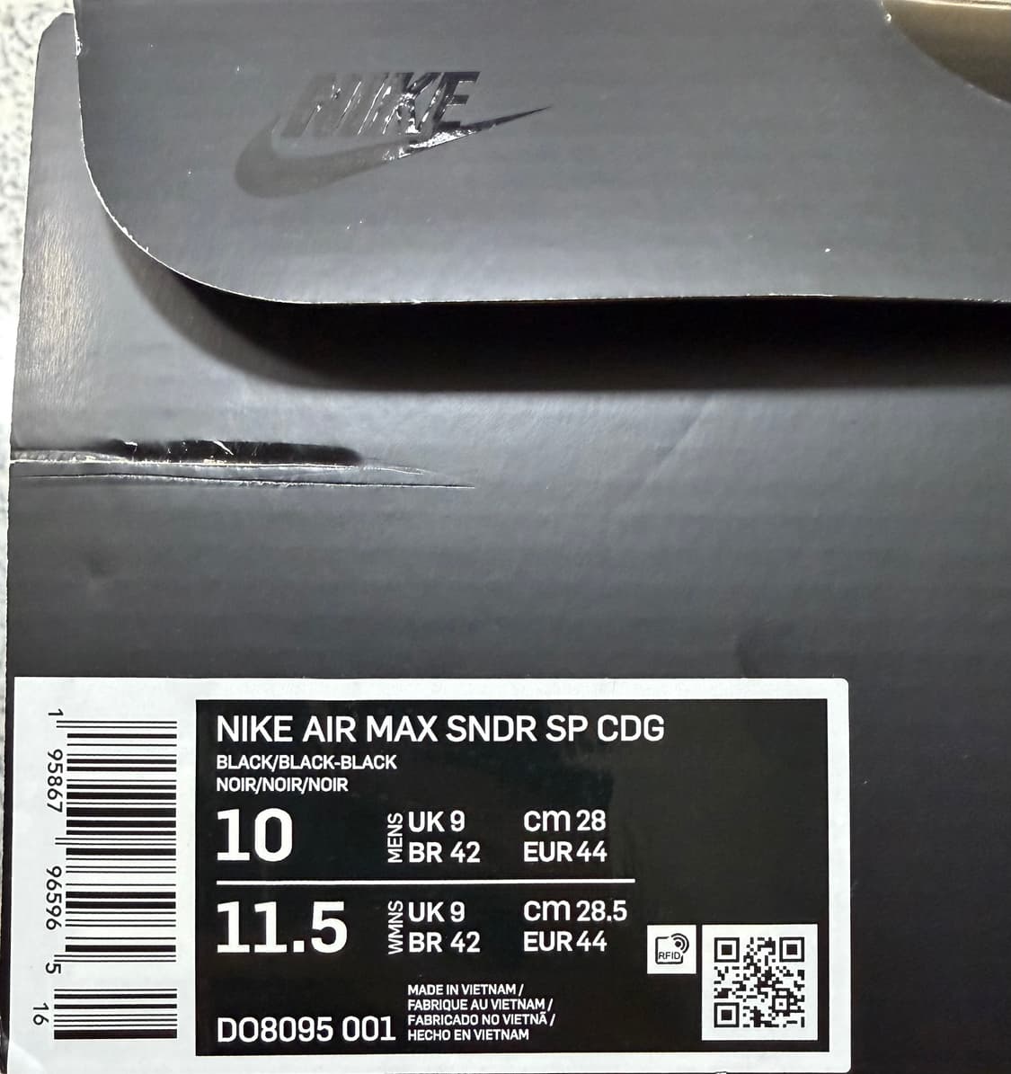 나이키x꼼데가르송 에어맥스 선더SP 블랙 상품이미지5