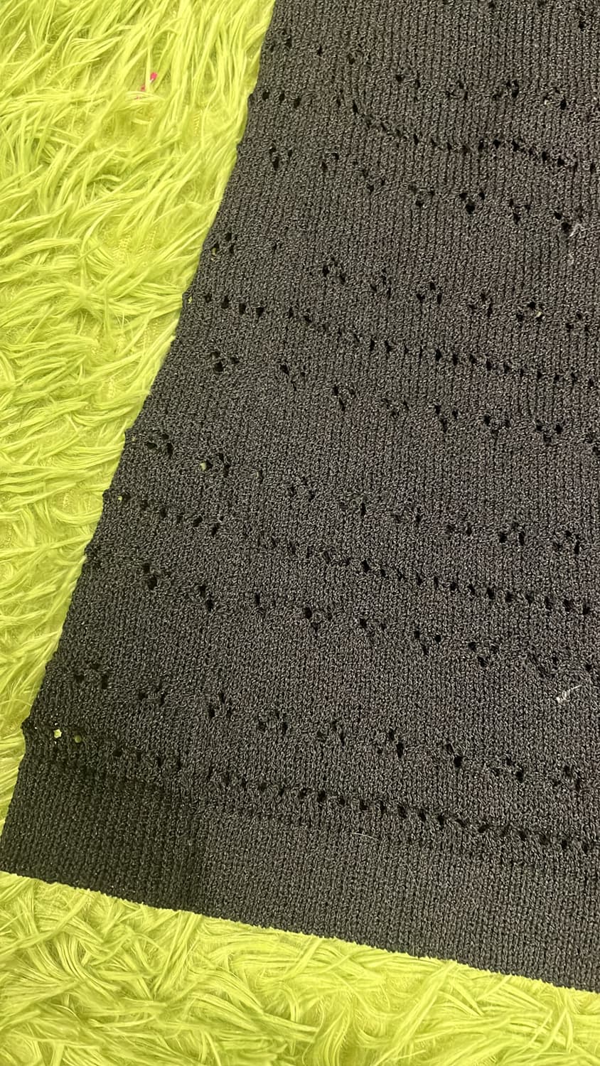 레이어드 미디 검정 펀칭 그물 스커트 상품이미지2