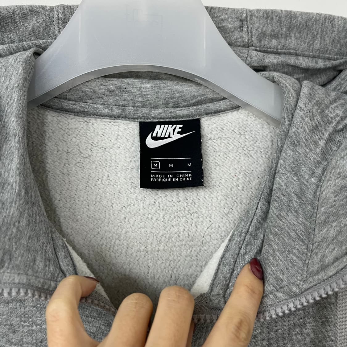 나이키 자수로고 그레이 후드집업 상품이미지5
