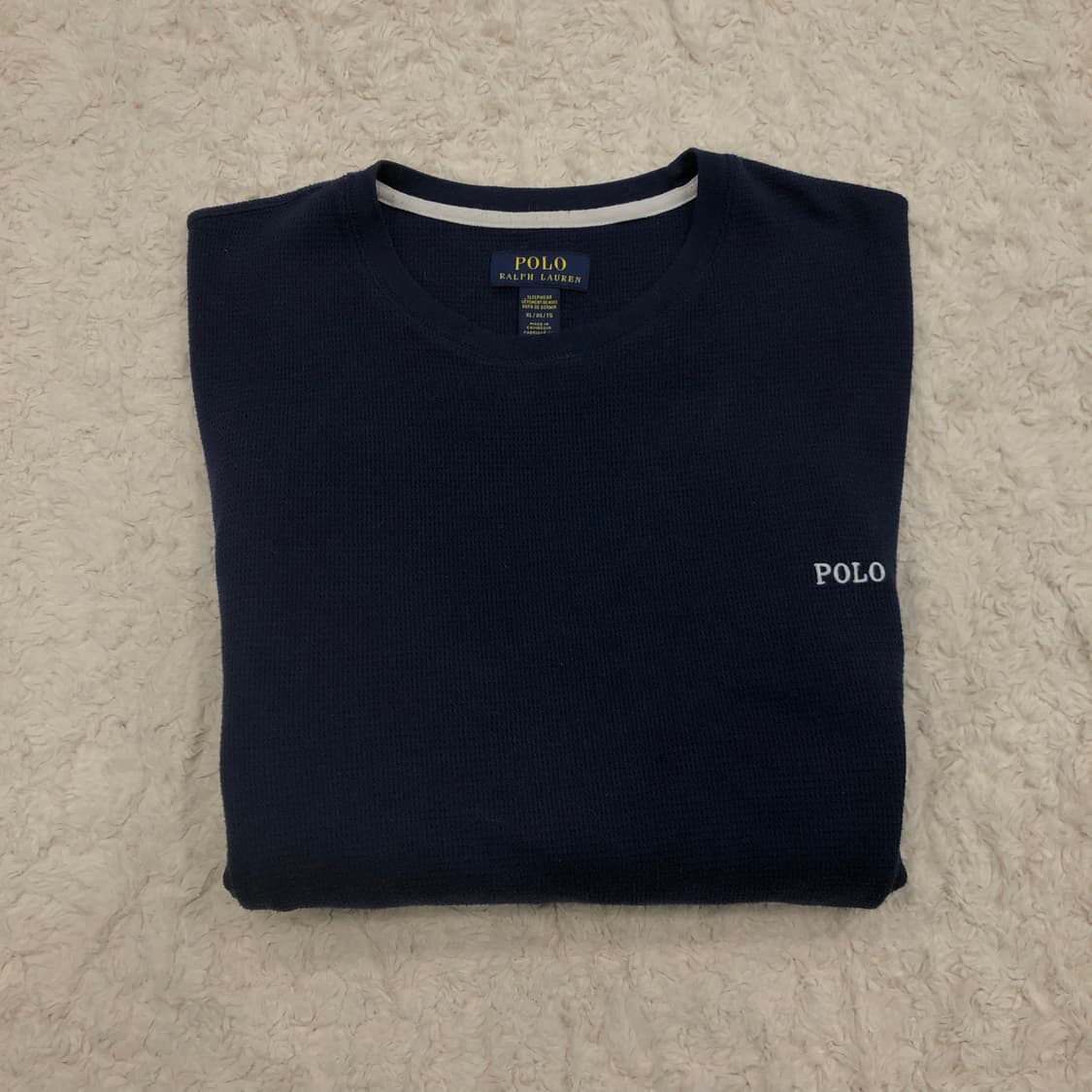 폴로 랄프로렌 와플 네이비 롱슬리브 긴팔 티셔츠 상품이미지1