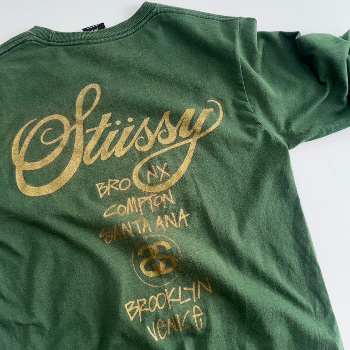 Stussy 스투시 골드 로고 그린 롱슬리브 상품이미지6
