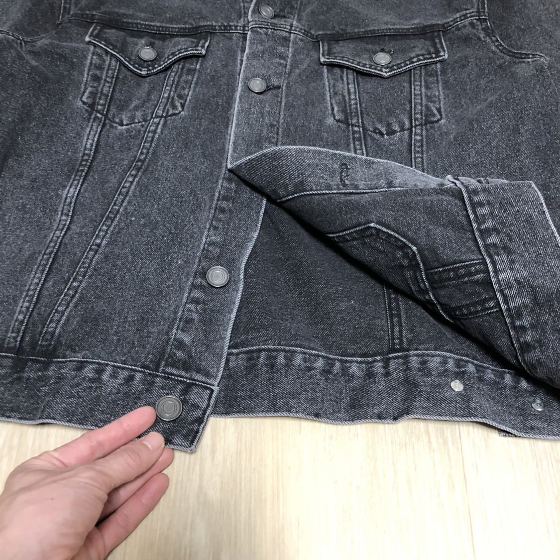 (XL) 브랜디드 BRANDED 2001 슬로우 워커 데님 자켓 블랙 상품이미지3