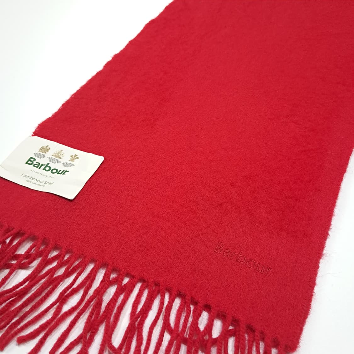 MX499 바버 램스울 로고 자수 레드 머플러 목도리 상품이미지3