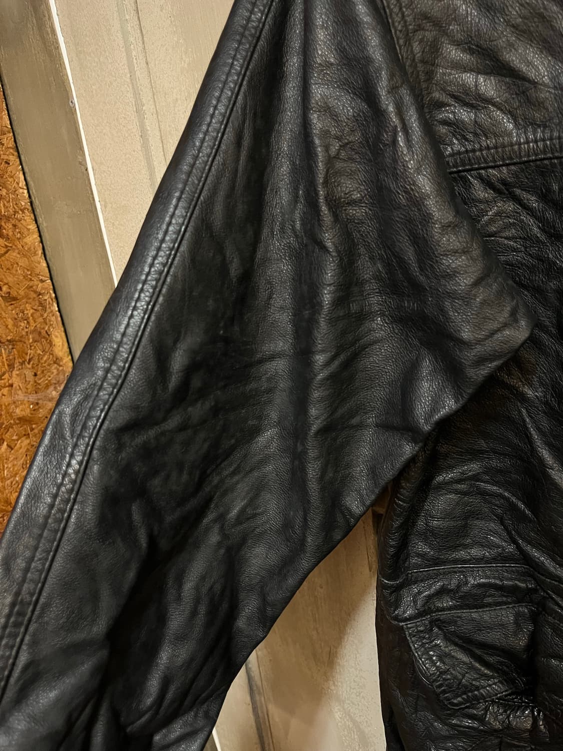 빈티지 카라 가죽 레더자켓 블랙 L #csz2597 상품이미지9