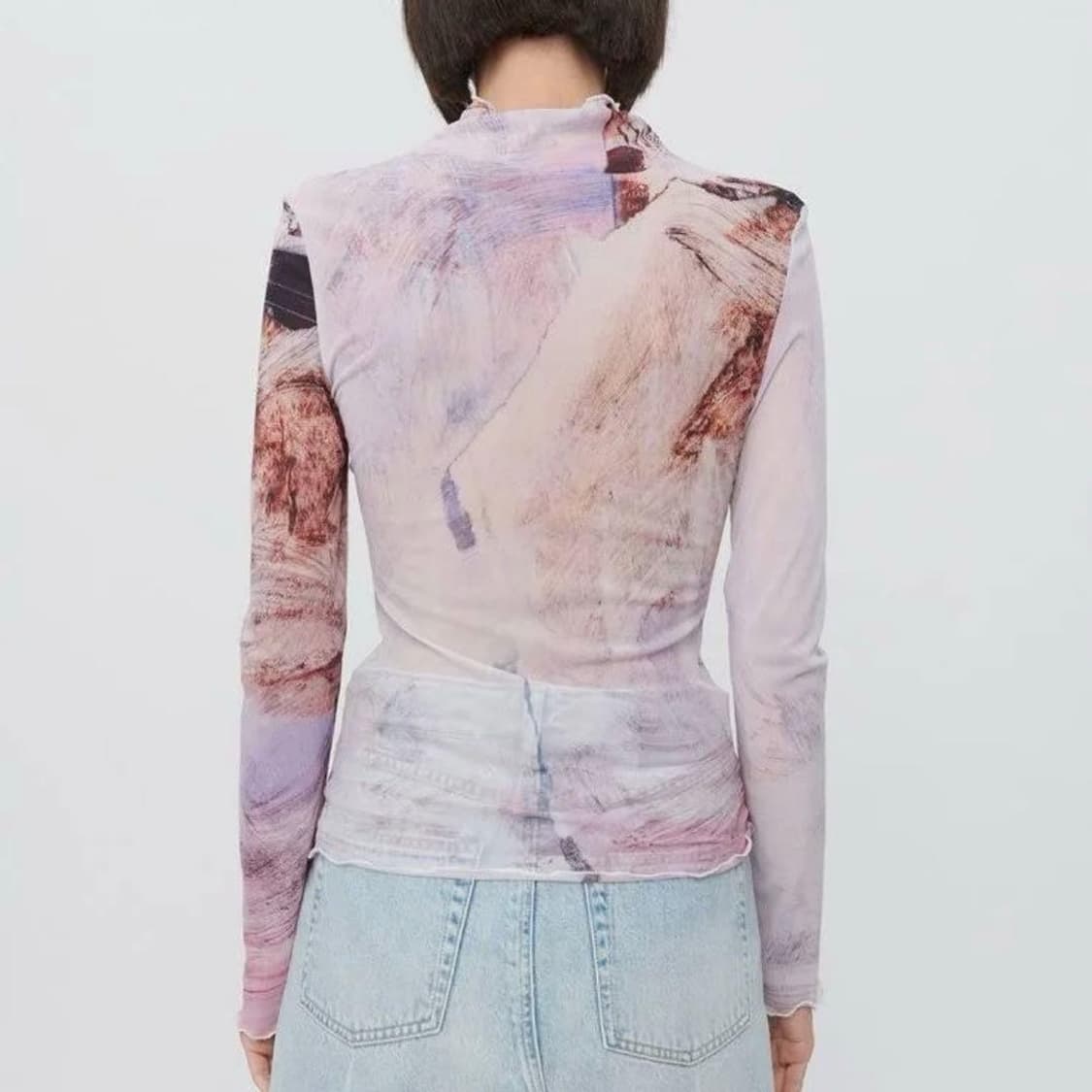 아워레가시 멀티컬러 엣칭 터틀넥 상품이미지2