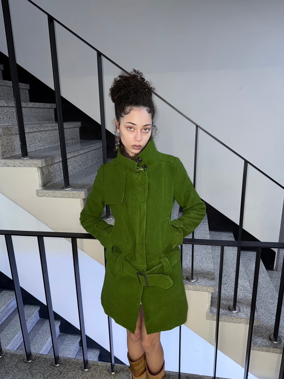 beltted single coat 상품이미지2