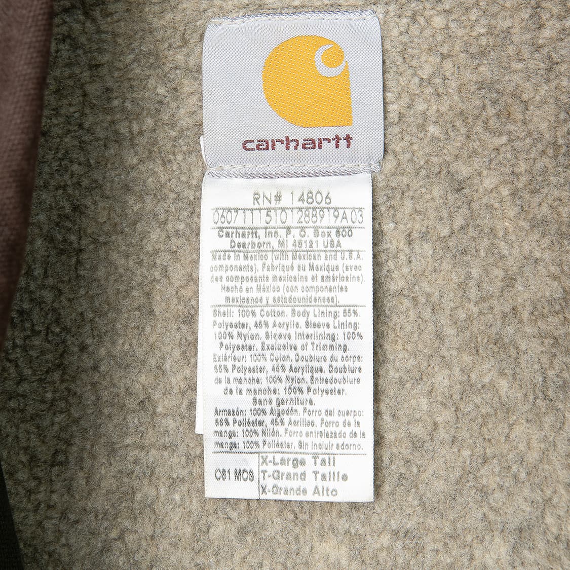 [120] 00s 칼하트 C61 쉐르파 라이닝 샌드스톤 릿지 코트  상품이미지8