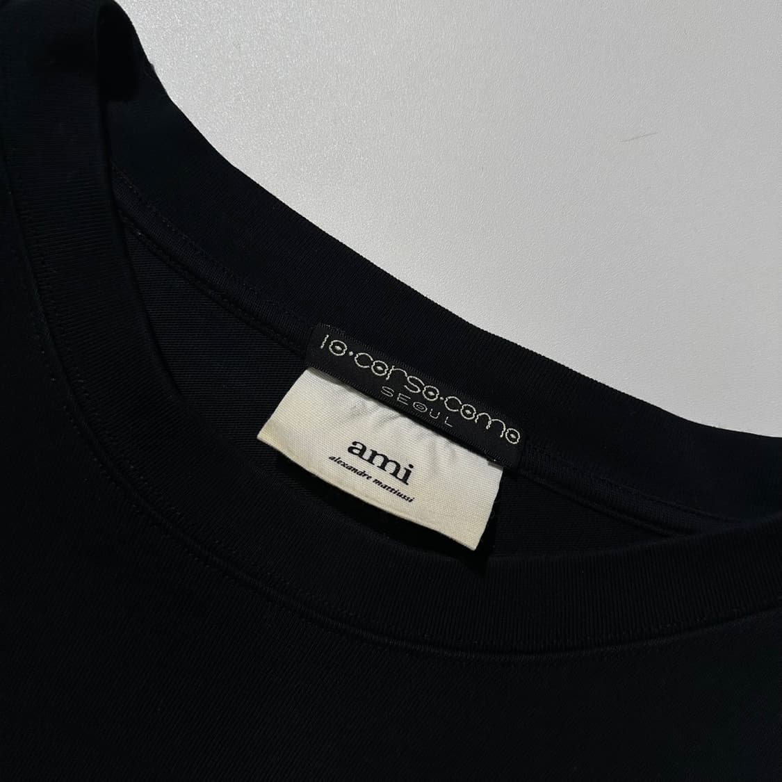 (매장판) AMI 아미 10 꼬르소 꼬모 롱슬리브 티셔츠 블랙 상품이미지4