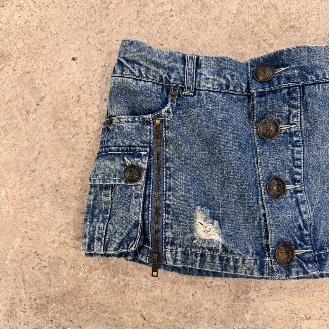 사이드 지퍼 슬릿 데님 스커트 팬츠 상품이미지4