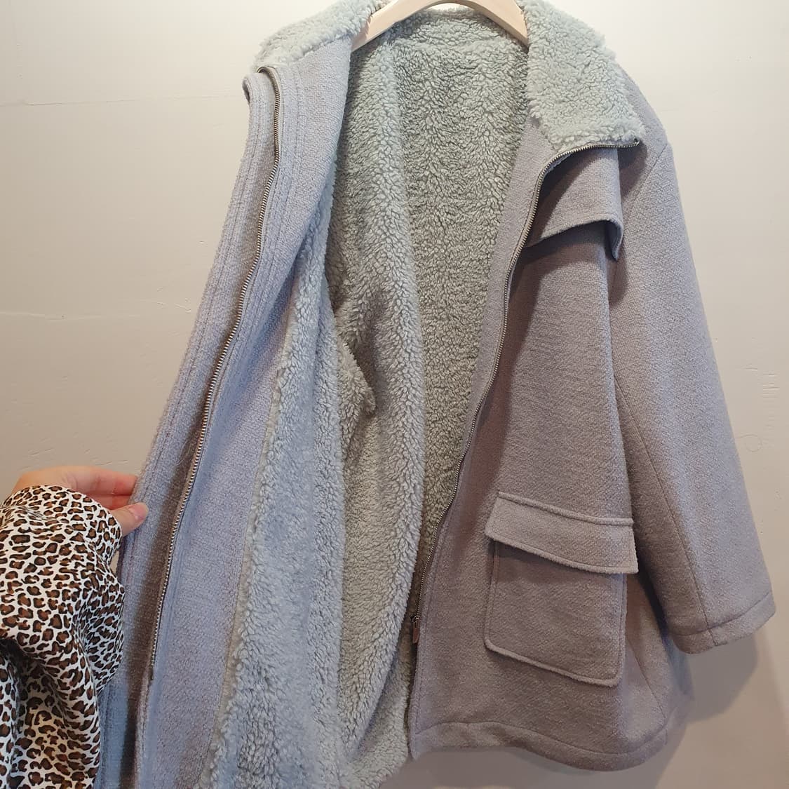 sieering 뽀글이 안감 집업 코트 시어링 상품이미지2